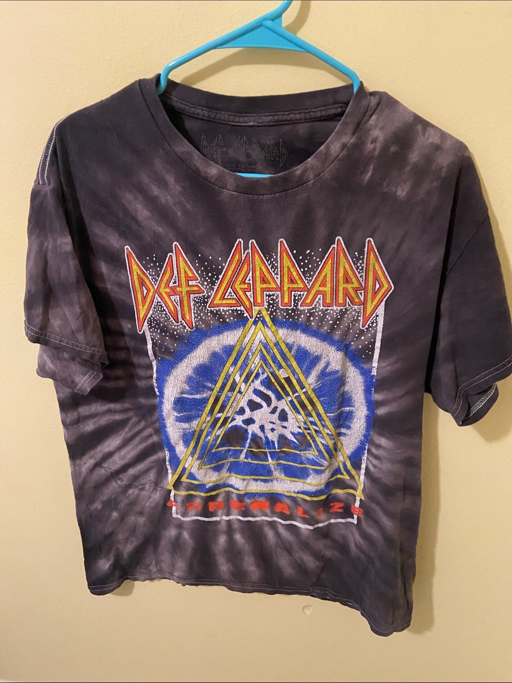 Def Leppard Black Tie-Dye Graphic Short Sleeve Tee